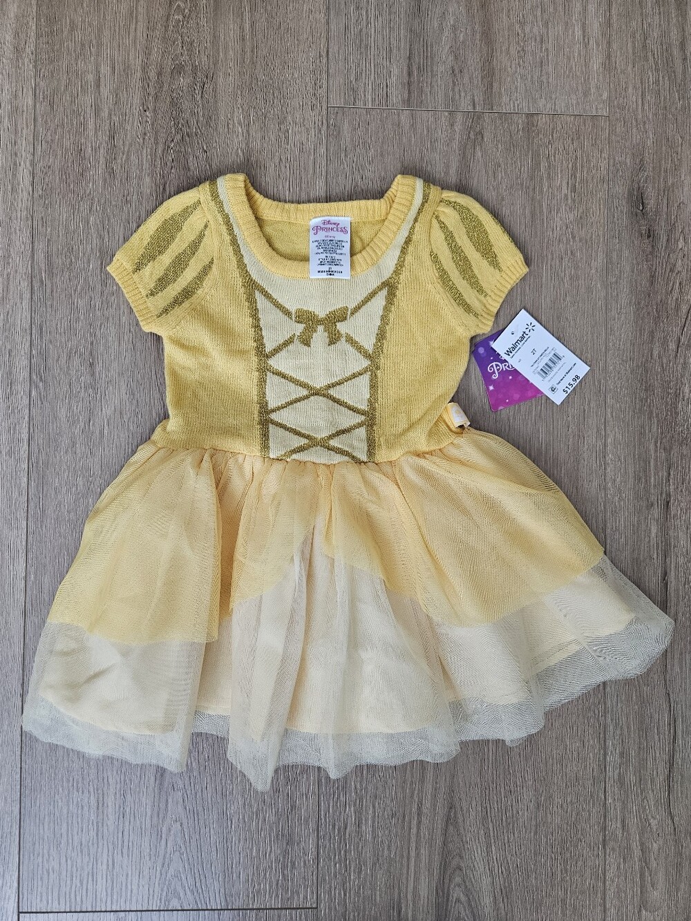 New With Tags Disney Princess Belle Sweater Dress in Toddler Size 2T